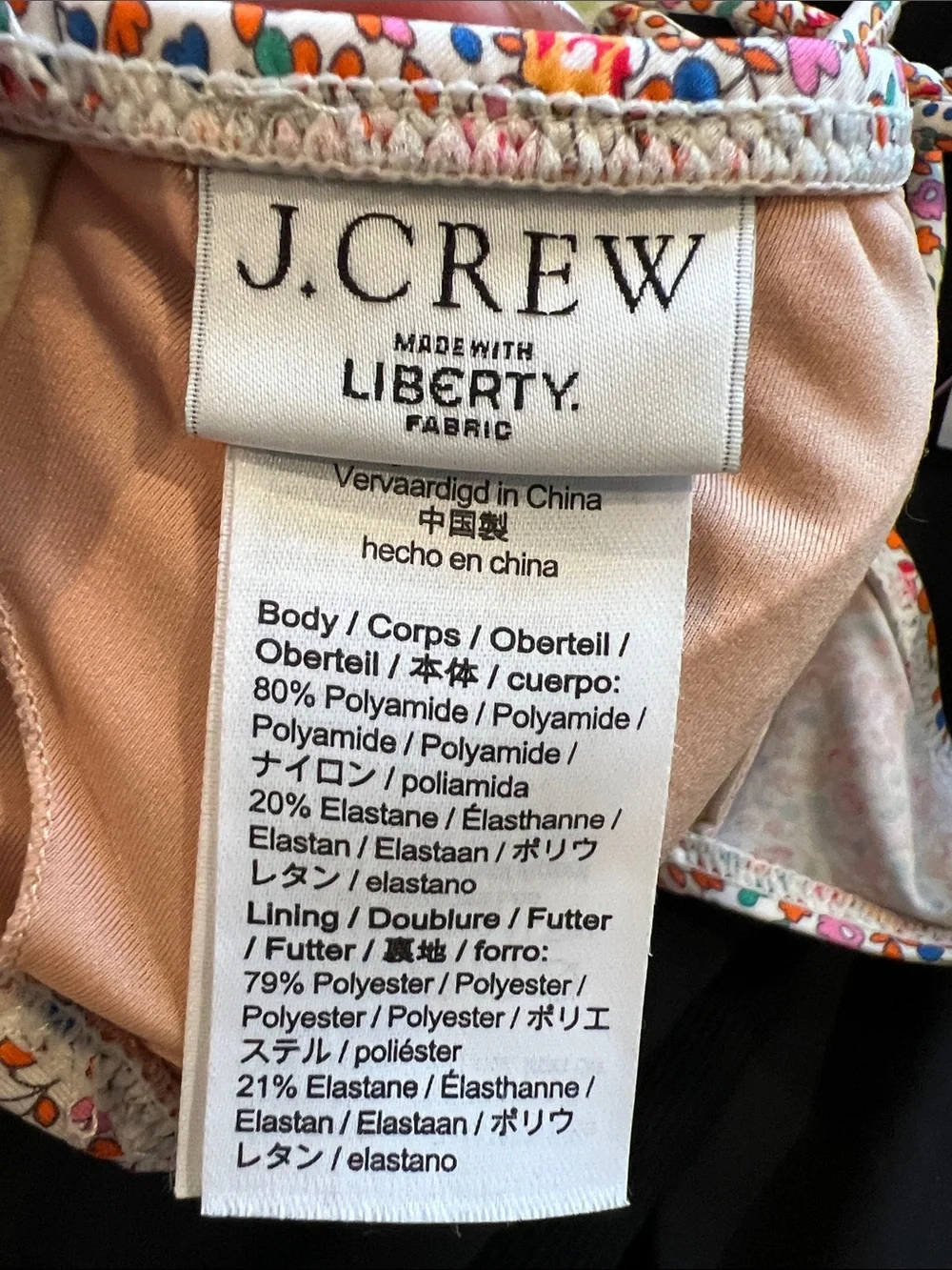 J. Crew Women's Tie-Shoulder French Bikini Top in Liberty Eloise Floral Size S